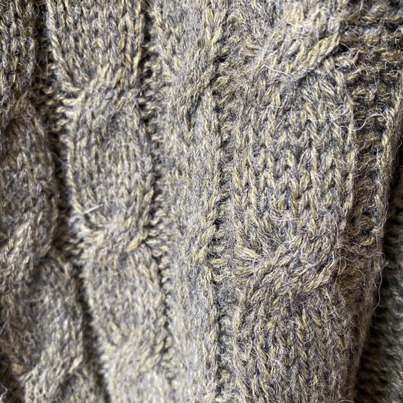 Pietro Pianforini alpaca blend cableknit cardigan sweater gray yellow women 42/x - Picture 5 of 7